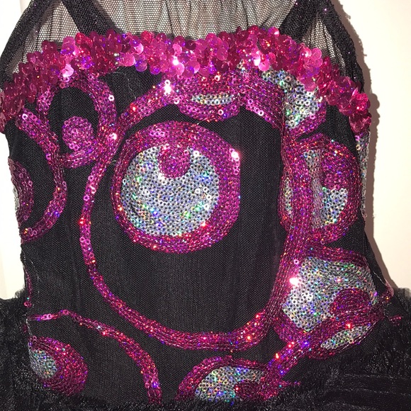 Custom Pink & Sliver Sparkling Dancing Costume - Picture 4 of 8